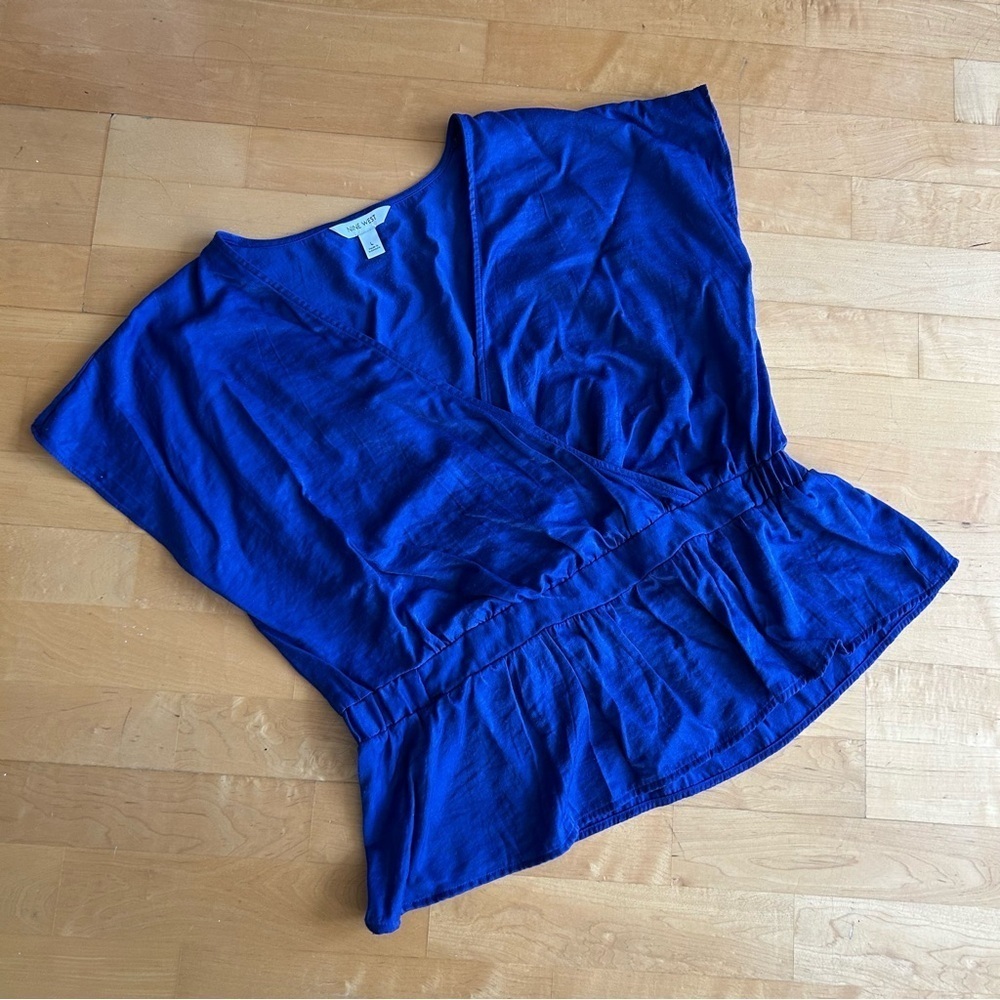 Nine West Purple Wrap Blouse Size Large
